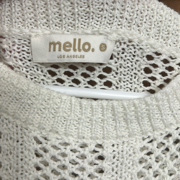 Mello Boat Neck Crochet Knit Top with Side Drawstring - Picture 3 of 3